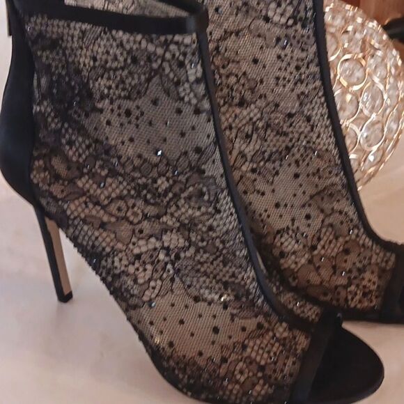 JEWEL Badgley Mischka Sheer High Booties - Picture 12 of 12